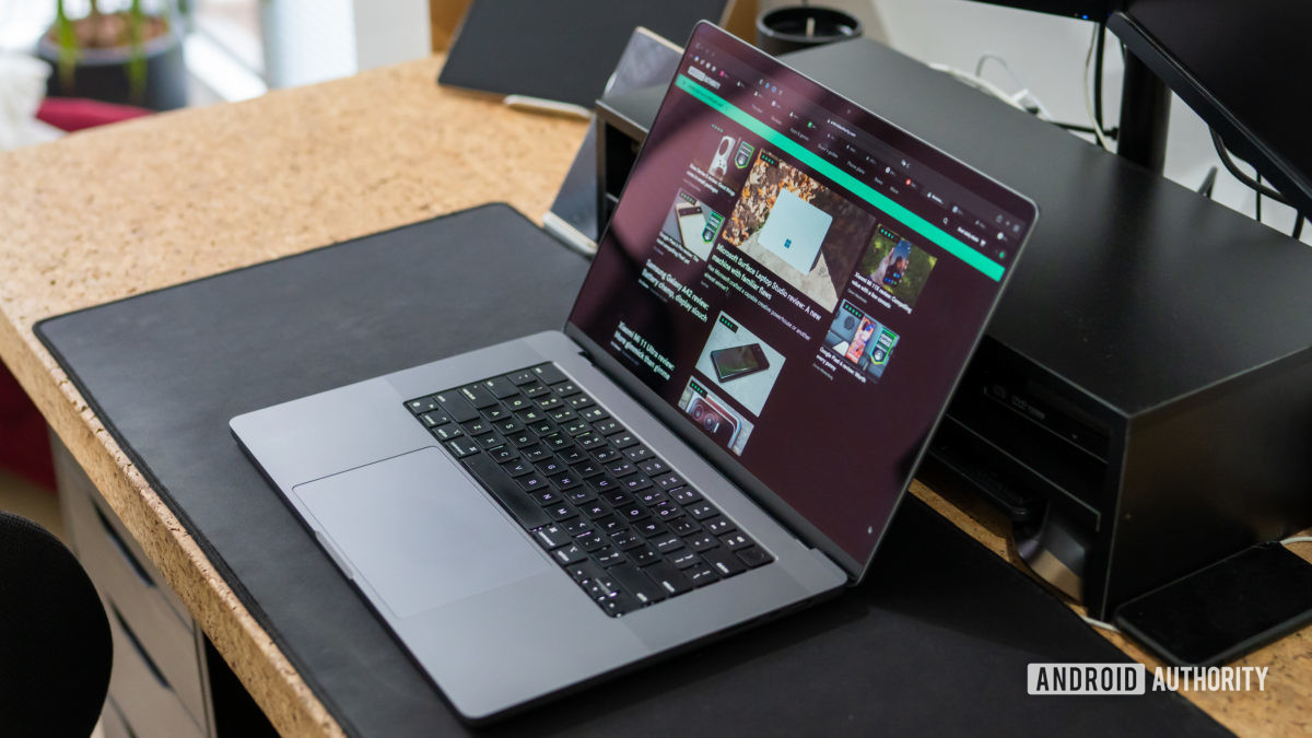 Apple MacBook Pro 2021 review laptop open on desk