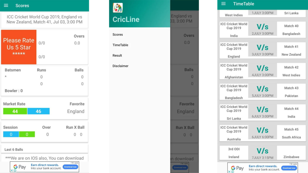 CricLine screenshot is one of the best cricket score apps