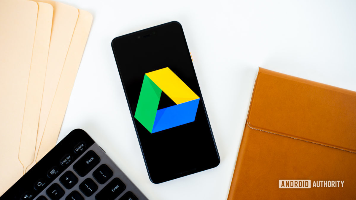 Google Drive logo on smartphone stock photo 3 - Backup your Android phone