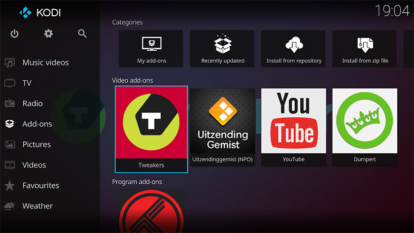 a screenshot of kodi, one of the best free movie apps