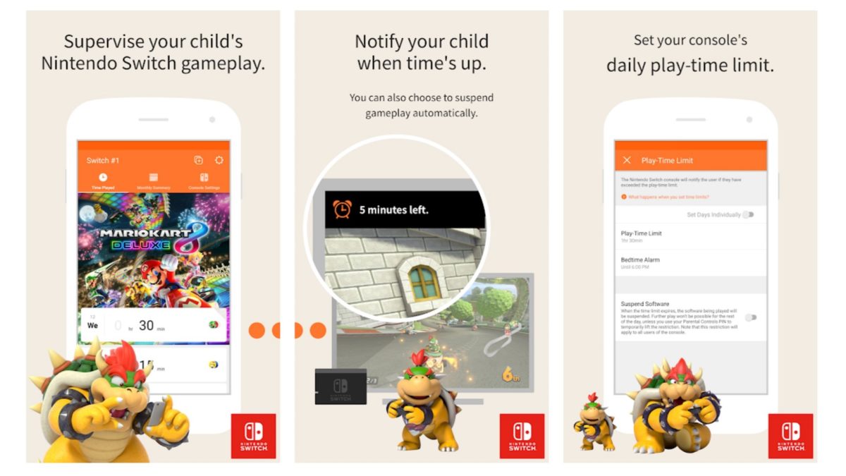 Nintendo Switch Parental Controls app screenshots