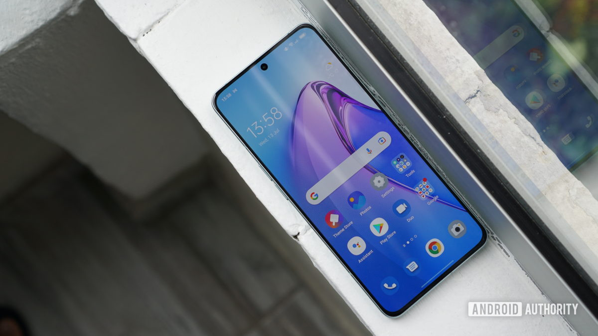 Oppo Reno 8 Pro showing display by window