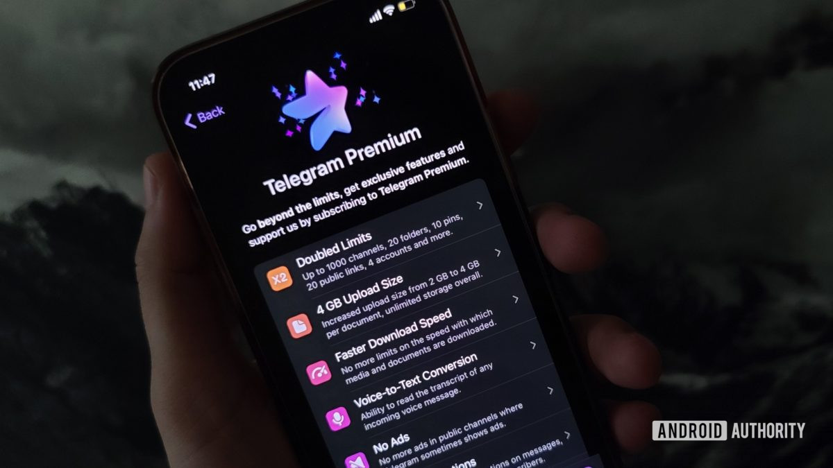 Telegram Premium on iPhone