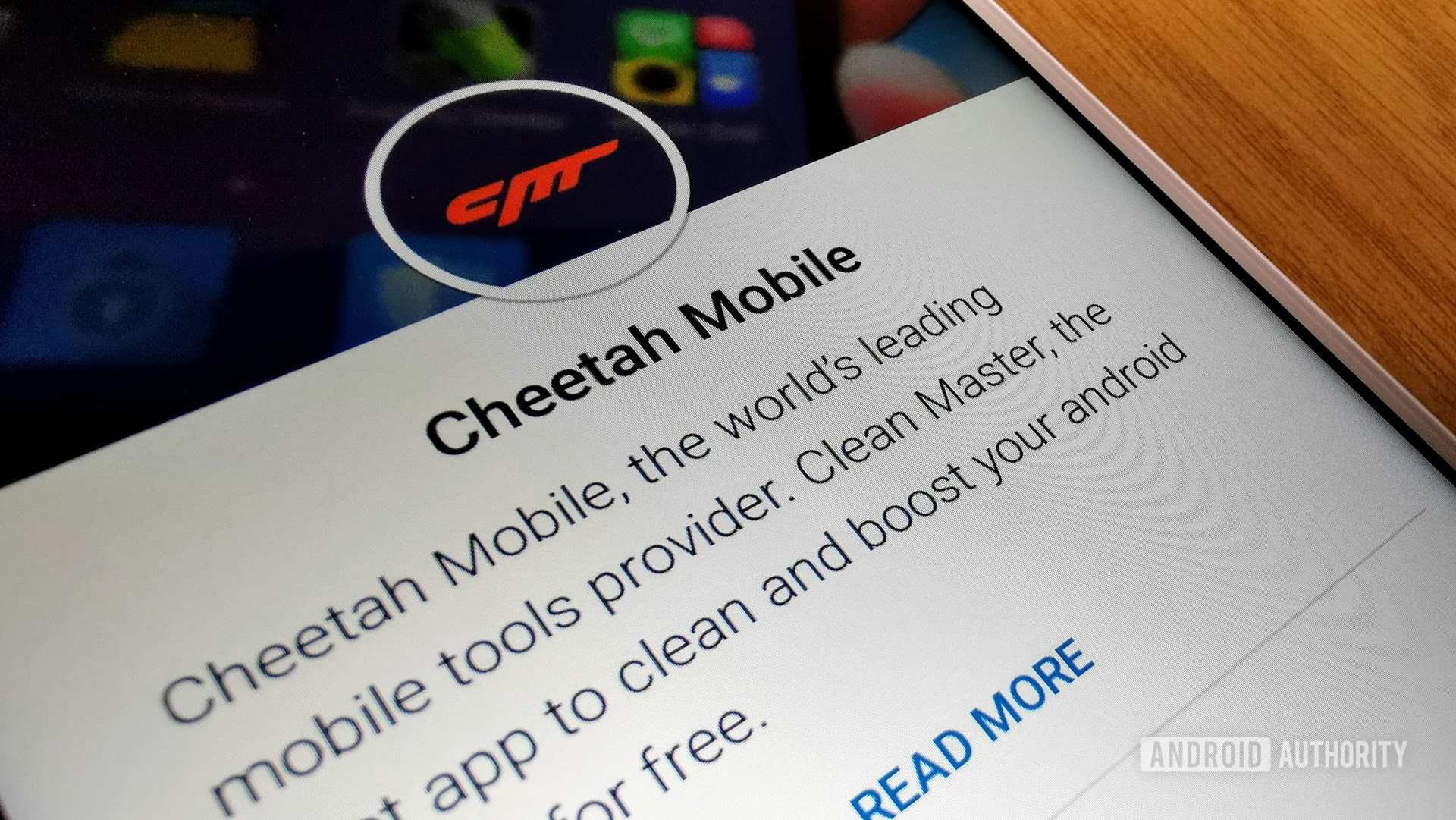 The Cheetah Mobile Play Store page.